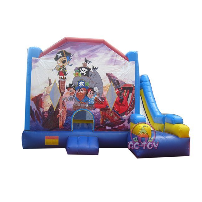 Pirate inflatable bouncing castle combo with slide