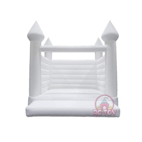 White bounce house for wedding