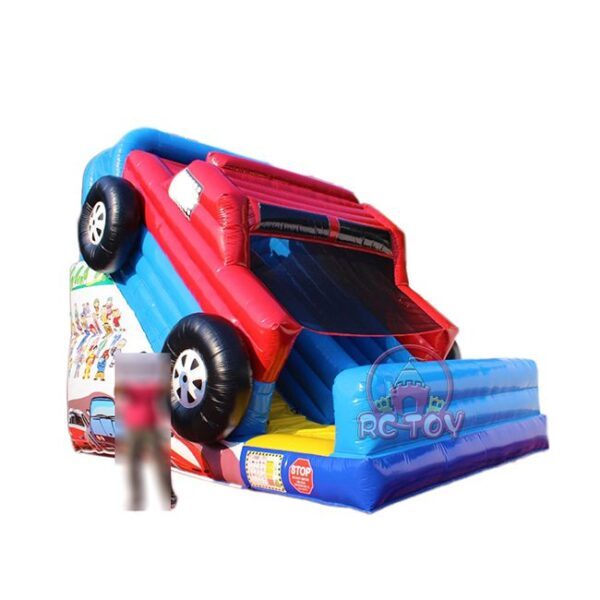 Monster truck race car inflatable slide for amusement park
