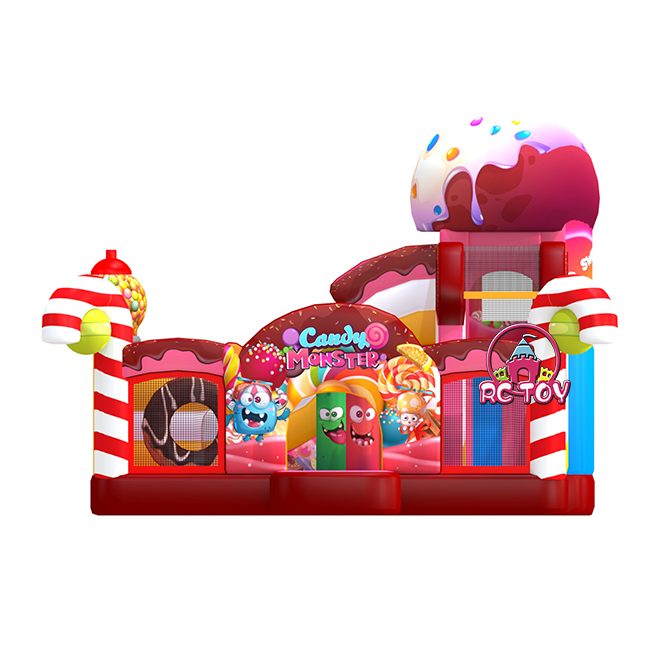 Candy Theme Inflatable Bounce House with Slide - Image 2