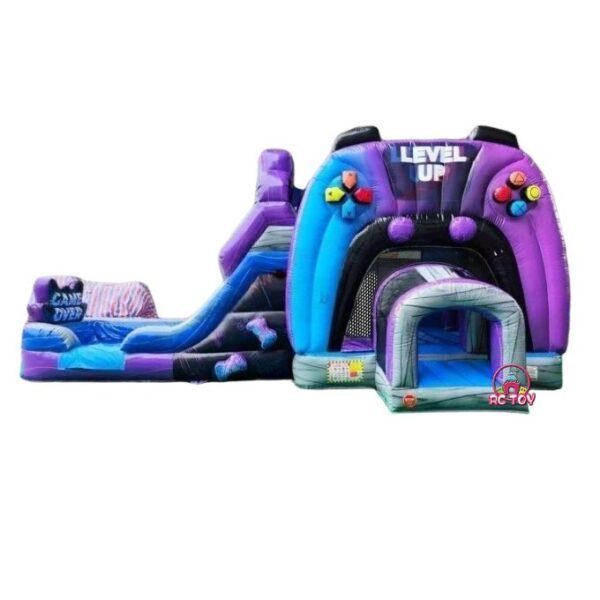 Level Up Game Controller Bounce House with Slide